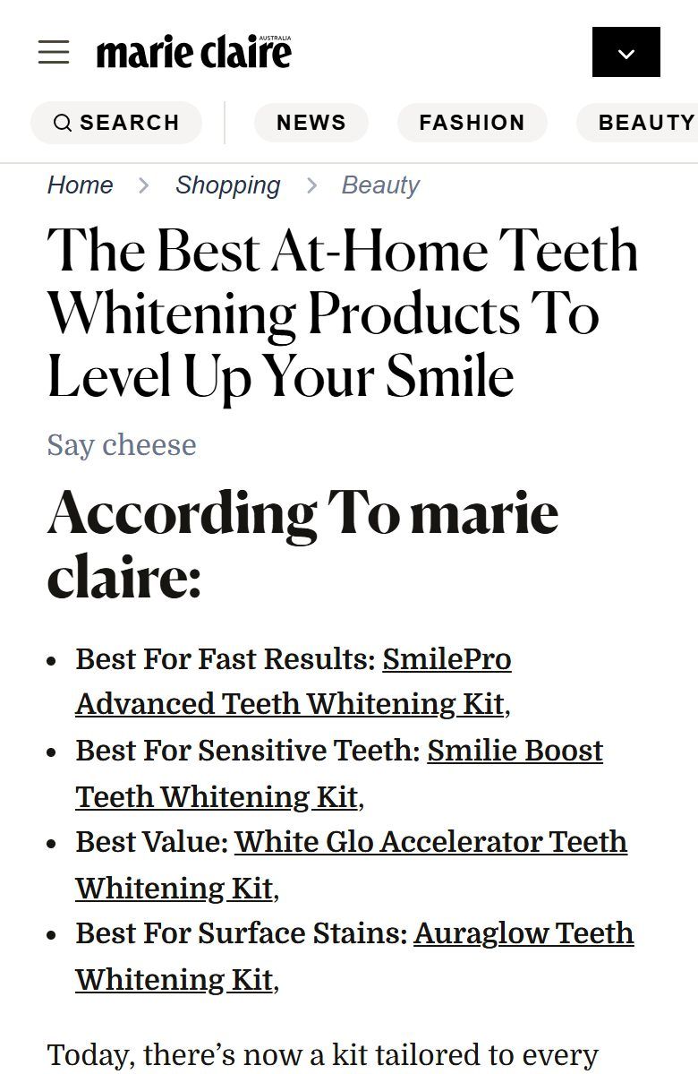 Marie Claire: The best at-home teeth whitening products to level up your smile